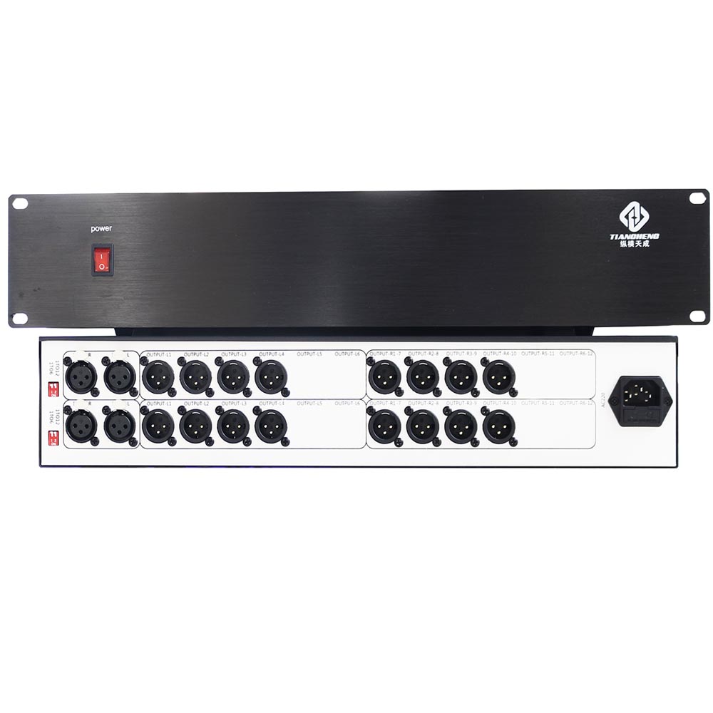 2进16出可切4进16出卡农音频分配器