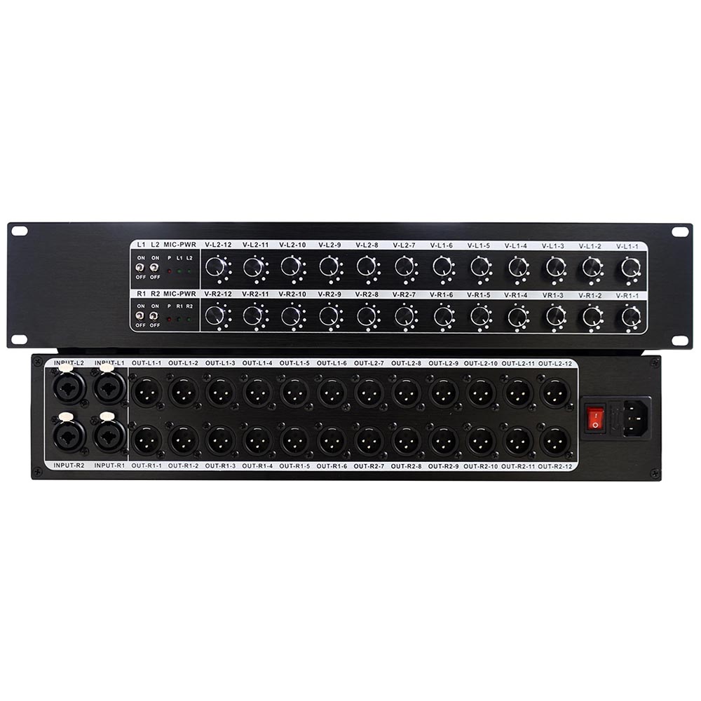 4进24出卡侬音频分配器带调节