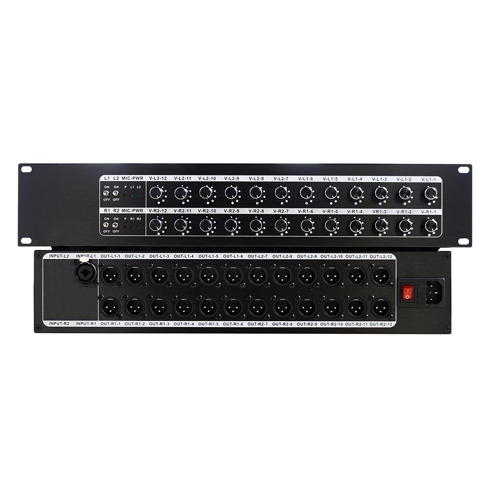 1进24出卡农音频分配器带调节